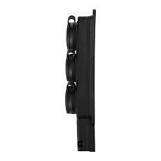 Колодка каучуковая 3 гнезда с крышкой черная, с/з, 16А, IP44, PROconnect 111-113-4 1