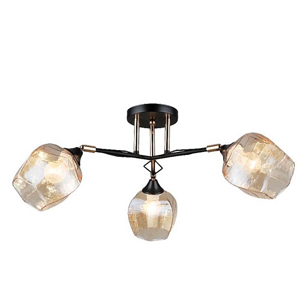 Потолочная люстра ЭкономСвет 12216/3BK+FGD BR Фото № 1