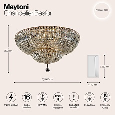 Потолочная люстра Maytoni Basfor DIA100-CL-16-G 1