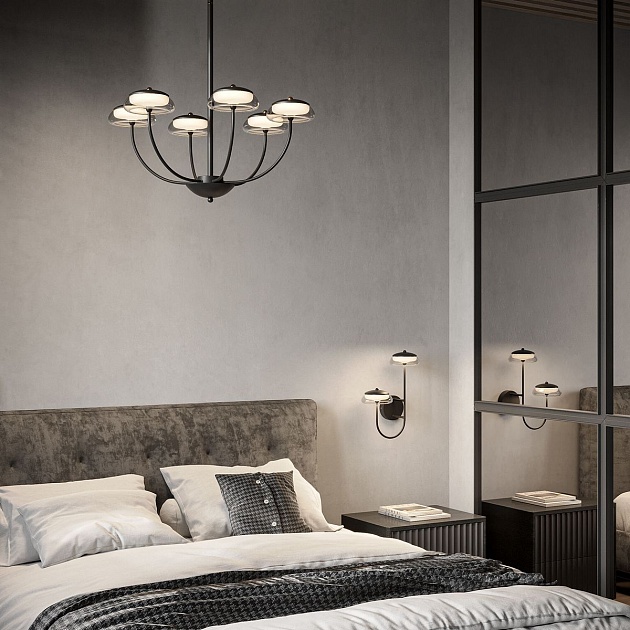 Подвесная светодиодная люстра Eurosvet Fungo 50388 LED черный изображение 5 Подвесная светодиодная люстра Eurosvet Fungo 50388 LED черный Фото № 5