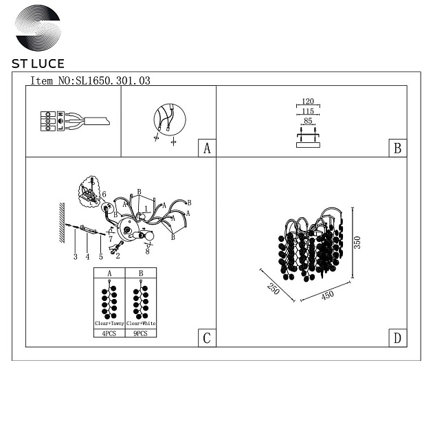 Бра ST Luce Ravello SL1650.301.03 изображение 2 Бра ST Luce Ravello SL1650.301.03 Фото № 2