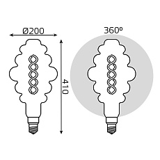 Лампа светодиодная филаментная Gauss E27 8W 2700K серая 159802008 5