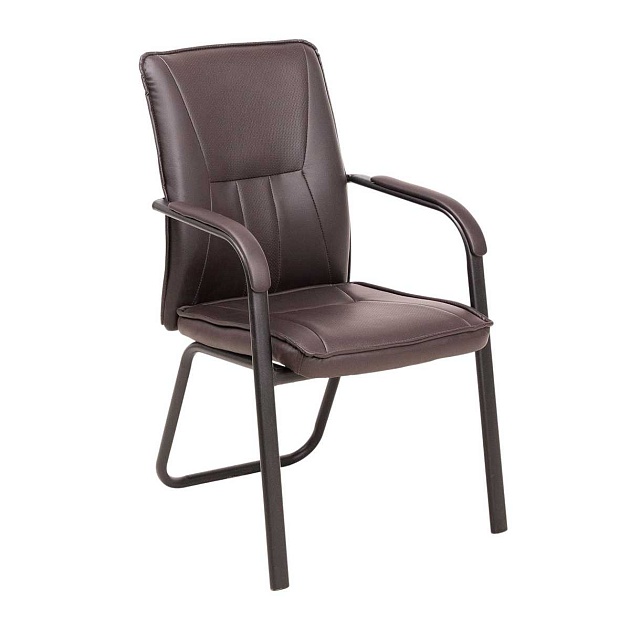 Офисный стул AksHome Oscar коричневый, экокожа, цвет каркаса черный 87599 Фото № 1