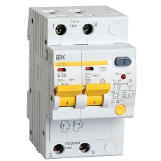 KARAT Дифференциальный автомат АД12M 2P B25 30мА тип A IEK MAD12-2-025-B-030