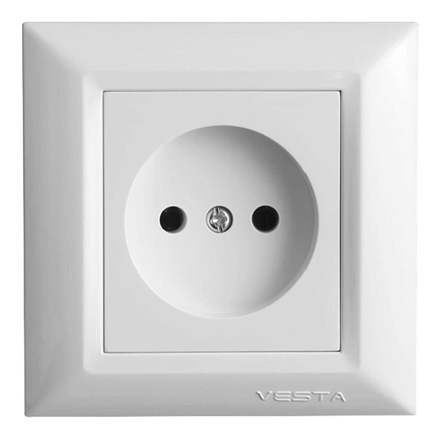 Розетка 2P Vesta-Electric Roma белый FRZ00010102BEL изображение 1 Розетка 2P Vesta-Electric Roma белый FRZ00010102BEL Фото № 1