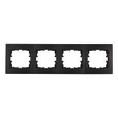 Рамка 4-ая горизонтальная Lezard Karina черная 707-4200-149