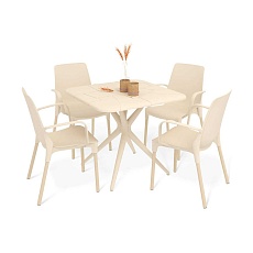 Обеденная группа Sheffilton SHT-DS202 бежевый/ваниль 8908694601