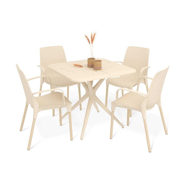 Обеденная группа Sheffilton SHT-DS202 бежевый/ваниль 8908694601 изображение 1 Обеденная группа Sheffilton SHT-DS202 бежевый/ваниль 8908694601 Фото № 1