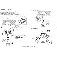 Встраиваемый светильник Crystal Lux CLT 001С1 WH 1