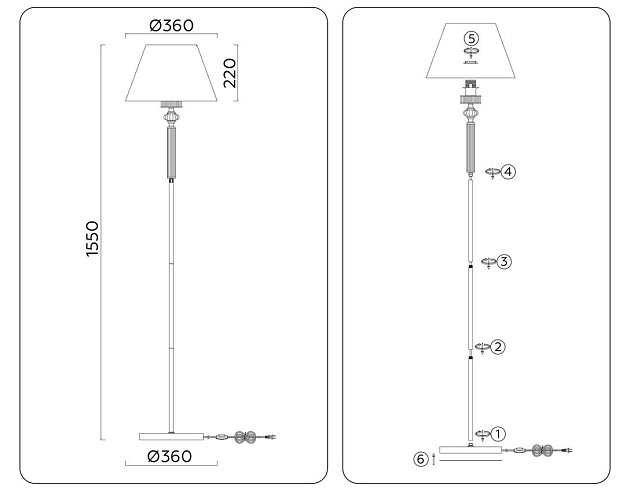 Торшер Ambrella light High Light LH71008 изображение 12 Торшер Ambrella light High Light LH71008 Фото № 12