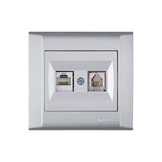 Розетка комп. ( cat 5) + тf евро Makel Defne 42065037