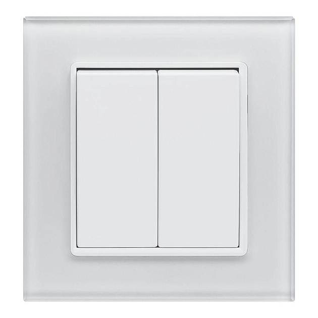 Выключатель двухклавишный Vesta-Electric Exclusive White белый FVK050102BEL Фото № 1