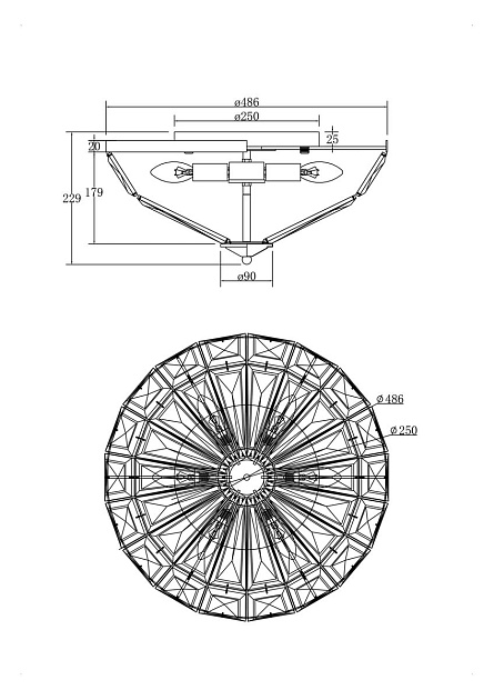 Потолочный светильник Maytoni Facet MOD094CL-06CH Фото № 2