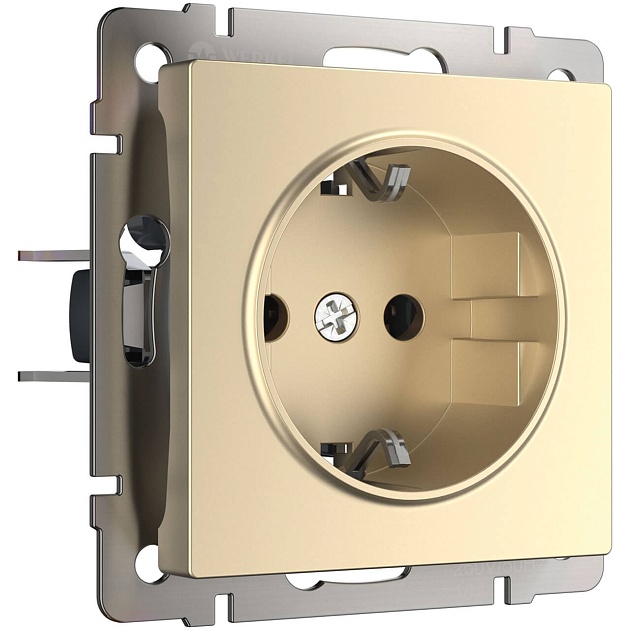 Розетка с заземлением Werkel шампань W1171011 4690389157363 Фото № 1