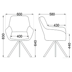 Поворотное кресло AksHome Virginia шоколадный, велюр 70479 1