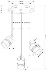 Подвесной светильник KUTEK VESTO VES-ZW-3(P)P 2