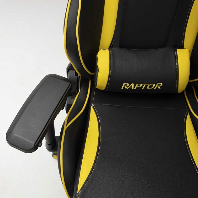 Игровое кресло AksHome Raptor желтый + черный, экокожа 45722 изображение 5 Игровое кресло AksHome Raptor желтый + черный, экокожа 45722 Фото № 5