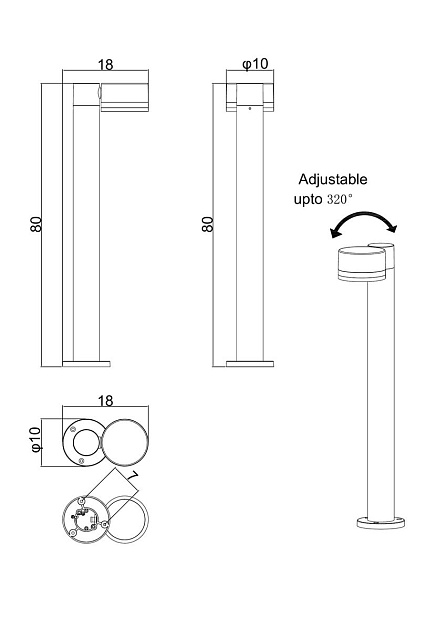 Уличный светодиодный светильник Arte Lamp Nunki A1910PA-1BK Фото № 2