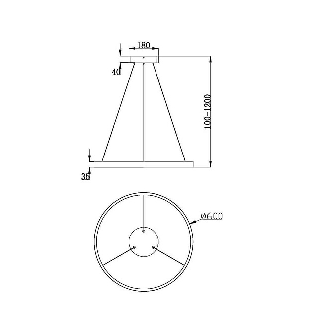 Подвесной светодиодный светильник Maytoni Rim MOD058PL-L32WK изображение 4 Подвесной светодиодный светильник Maytoni Rim MOD058PL-L32WK Фото № 4