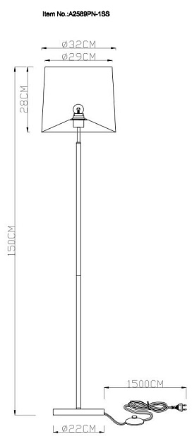 Торшер Arte Lamp Rodos A2589PN-1SS Фото № 3