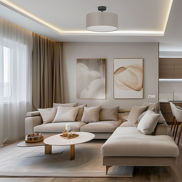 Потолочный светильник TK Lighting 6247 Rondo Linen Фото № 5