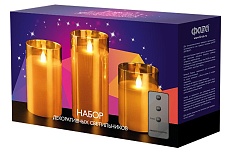 Декоративный светодиодный светильник ФАZA Свечи (3шт) CL7-SET3-gd 1