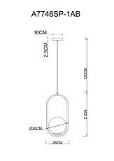 Подвесной светильник Arte Lamp Matisse A7746SP-1AB 2
