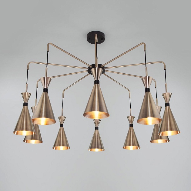 Подвесная люстра Bogates Glustin 316/10 латунь / черный изображение 1 Подвесная люстра Bogates Glustin 316/10 латунь / черный Фото № 1