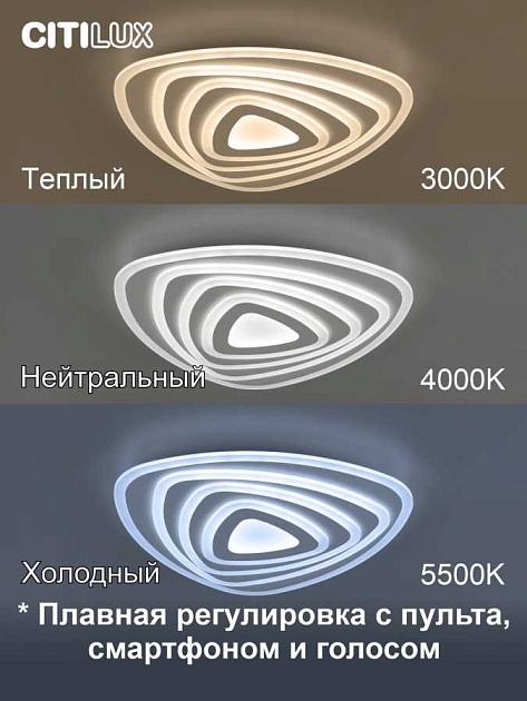 Потолочный светодиодный светильник Citilux Триест Смарт CL737A34E изображение 24 Потолочный светодиодный светильник Citilux Триест Смарт CL737A34E Фото № 24