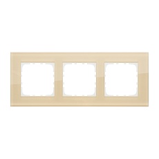 Рамка LK Studio 3-постовая, натуральное стекло (кремовый) LK80 844317-1