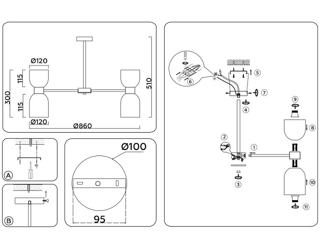 Подвесная люстра Ambrella light High Light LH56085 Фото № 5