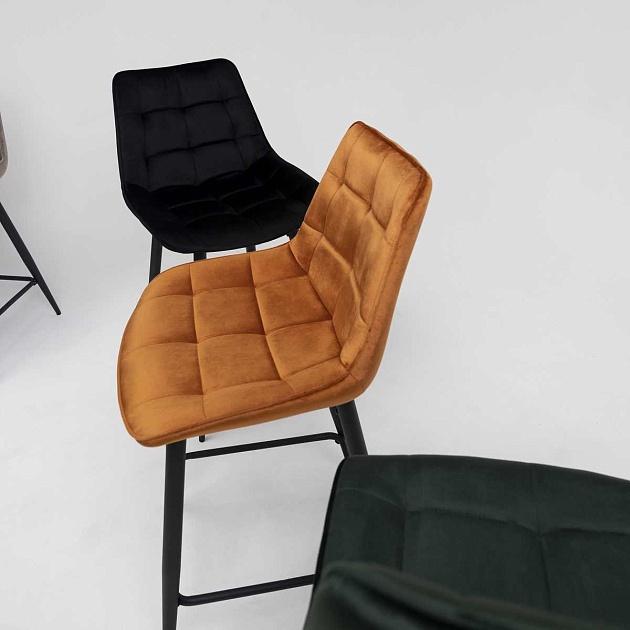 Полубарный стул AksHome Linx черный, велюр 86209 изображение 4 Полубарный стул AksHome Linx черный, велюр 86209 Фото № 4