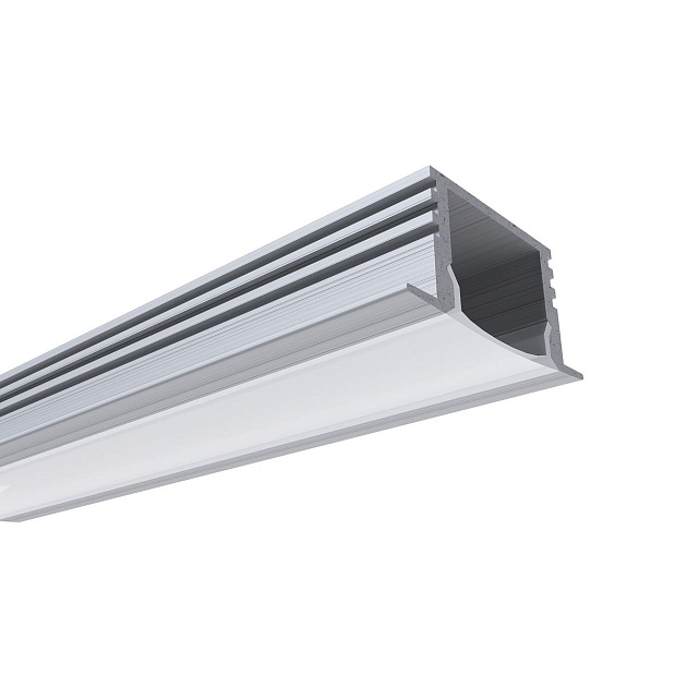 Профиль встраиваемый с рассеивателем серебро 2м. OGM GM-08-12 Фото № 3