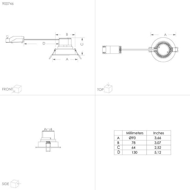 Встраиваемый светодиодный светильник Eglo Saliceto (3 шт) 900746 Фото № 2
