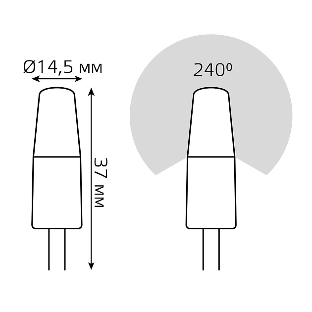 Лампа cветодиодная Gauss G4 3W 3000K прозрачная 18713 Фото № 2