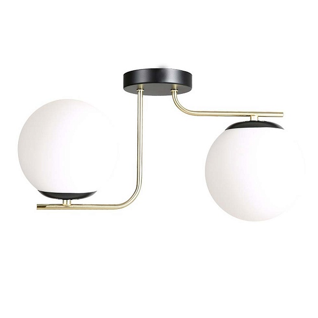 Потолочный светильник ЭкономСвет 12198/2BK+GD WT Фото № 1