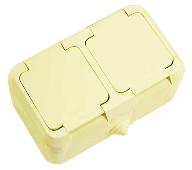 Розетка с крышкой + Розетка с крышкой Makel 18254 Фото № 1