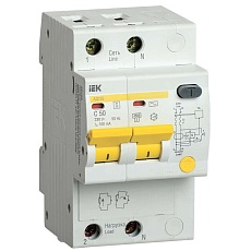 KARAT Дифференциальный автомат АД12S 2P 50А 100мА тип AC IEK MAD13-2-050-C-100