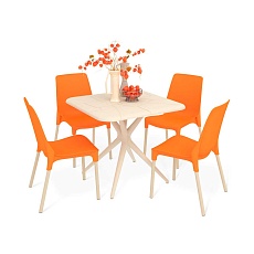 Обеденная группа Sheffilton SHT-DS204 бежевый/оранжевый/ваниль 8670786401
