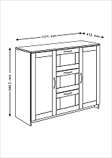 Тумба Шведский Стандарт Сириус 117х95 с 3 ящиками 2.02.03.340.5 3