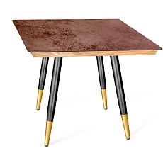 Кухонный стол Sheffilton SHT-TU14/ДУБ 70/70 / КЕРАМИКА прозр.лак/корич.сепия/чёрн.муар/золото 3981827802