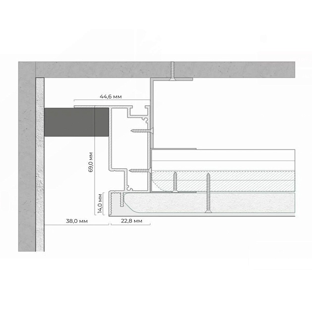 Теневой профиль FerGipps черный БП 80 УТ000001650 Фото № 2