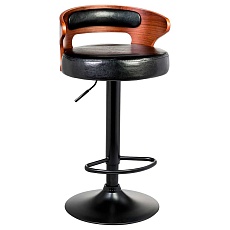 Стул барный DOBRIN FRED BLACK (коричневое дерево, чёрный) 1018_BlackBase-LMZ FRED BLACK