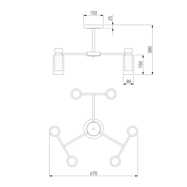 Потолочная люстра Eurosvet Amado 70115/6 черный изображение 2 Потолочная люстра Eurosvet Amado 70115/6 черный Фото № 2