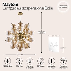 Подвесная люстра Maytoni Bolla MOD133PL-06BS 2