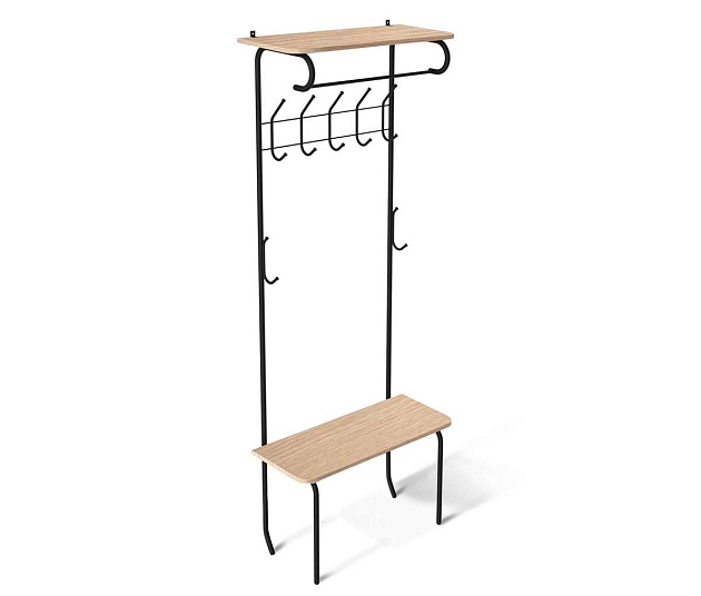 Гардеробная вешалка Sheffilton SHT-HW1 черный муар/дуб беленый 5470527301 Фото № 2