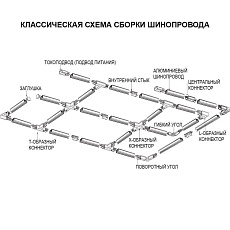 Коннектор прямой Ideal Lux Link Electrified Connector Bk On-Off 169644 1