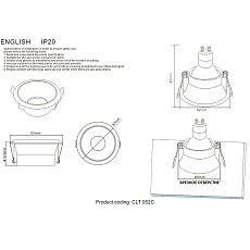 Встраиваемый светильник Crystal Lux CLT 052C WH-GO 1