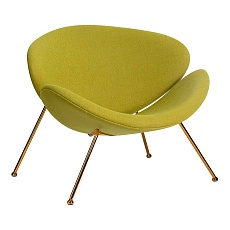 Кресло дизайнерское DOBRIN EMILY (светло-зеленая ткань AF3, золотое основание) 72-LMO EMILY