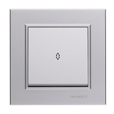 Переключатель Makel проходной 1-кл. СП Karea 10А IP20 сереб. 56065005